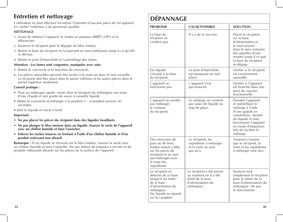 Dépannage entretien et nettoyage | Black & Decker BLC18750DMB User Manual | Page 23 / 27