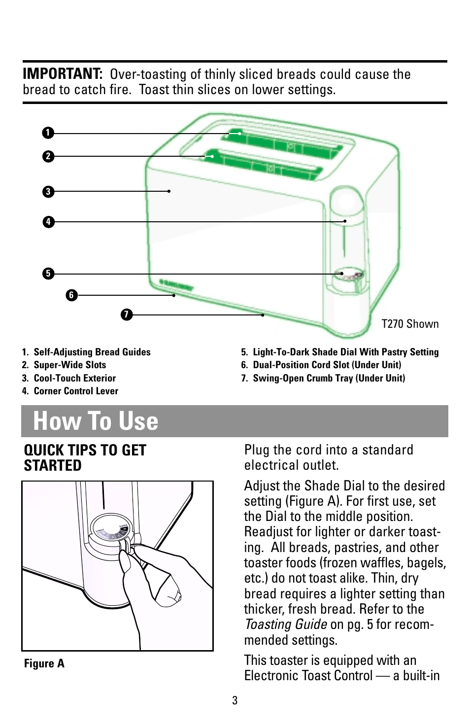How to use, Important, Quick tips to get started | Black & Decker T271 User Manual | Page 3 / 12