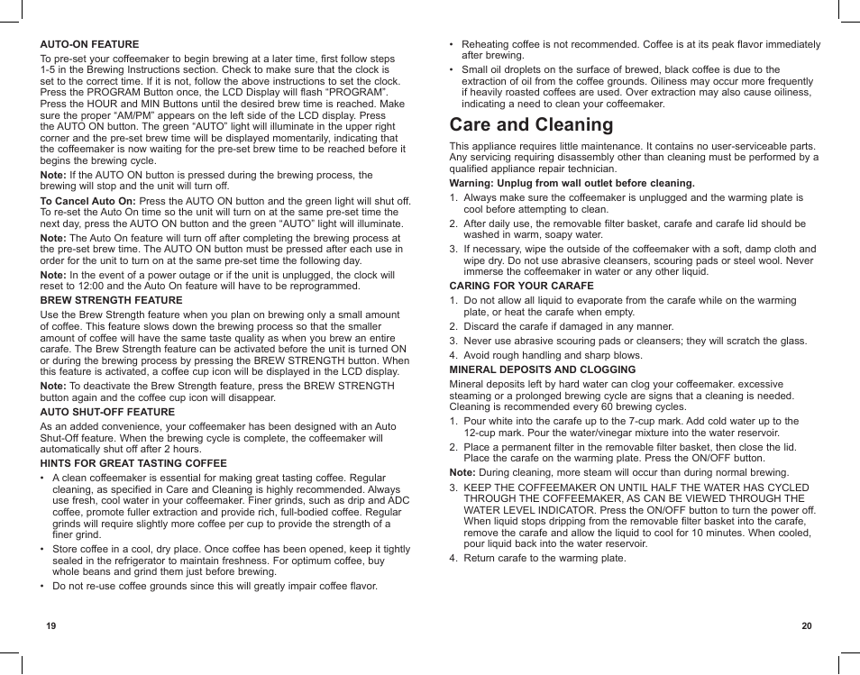 Care and cleaning | Black & Decker DCM901BKT User Manual | Page 11 / 15