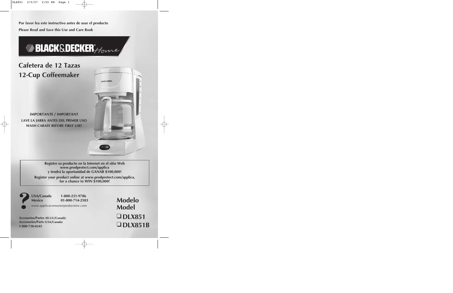 Black & Decker DLX851 User Manual | 11 pages