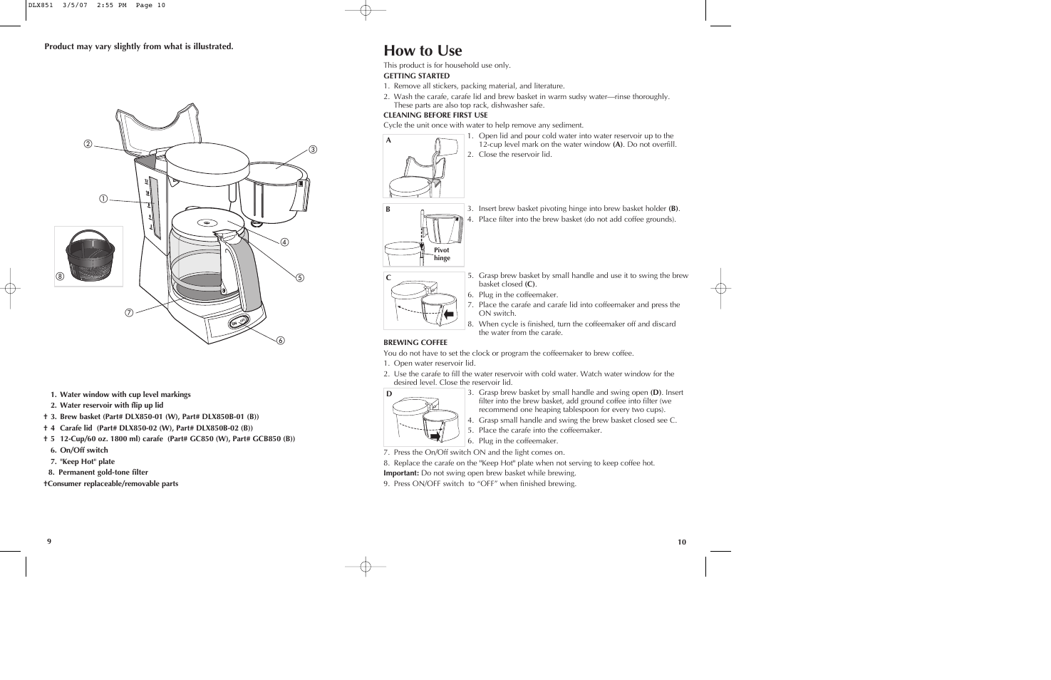 How to use | Black & Decker DLX851 User Manual | Page 6 / 11