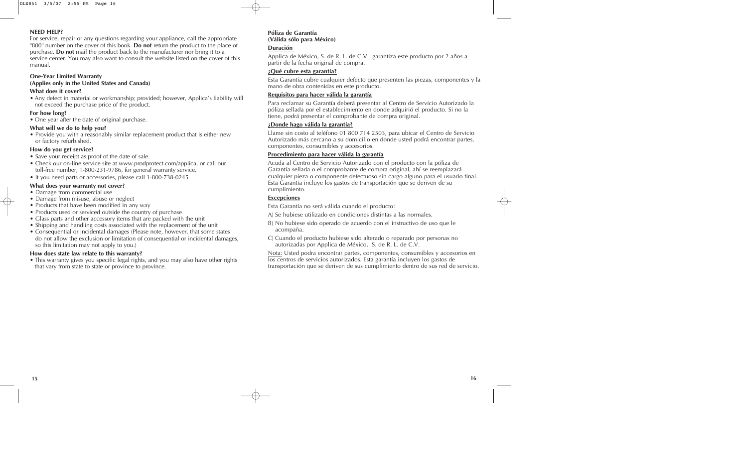 Black & Decker DLX851 User Manual | Page 9 / 11