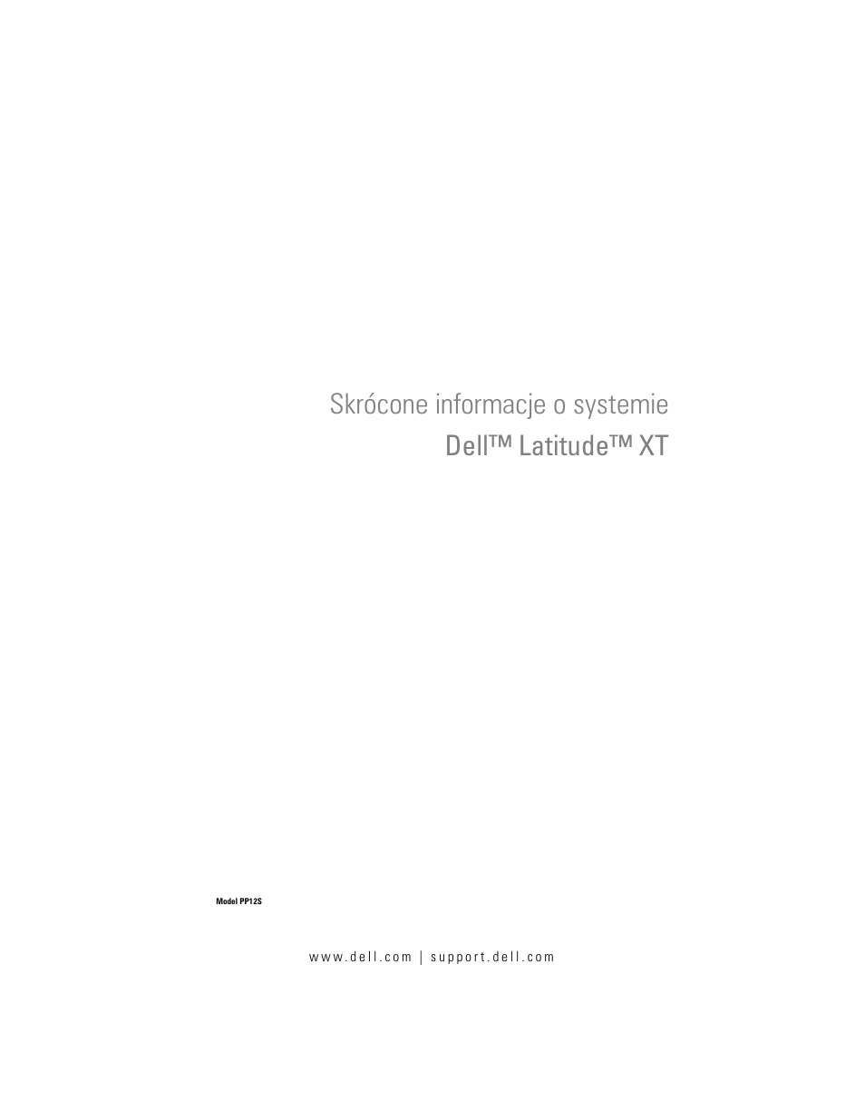 Skrócone informacje o systemie, Skrócone informacje o systemie dell™ latitude™ xt | Dell Latitude XT (Late 2007) User Manual | Page 131 / 200
