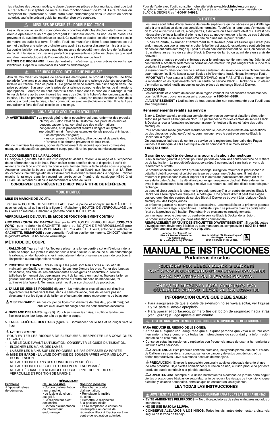 Manual de instrucciones | Black & Decker TR1700 User Manual | Page 3 / 5