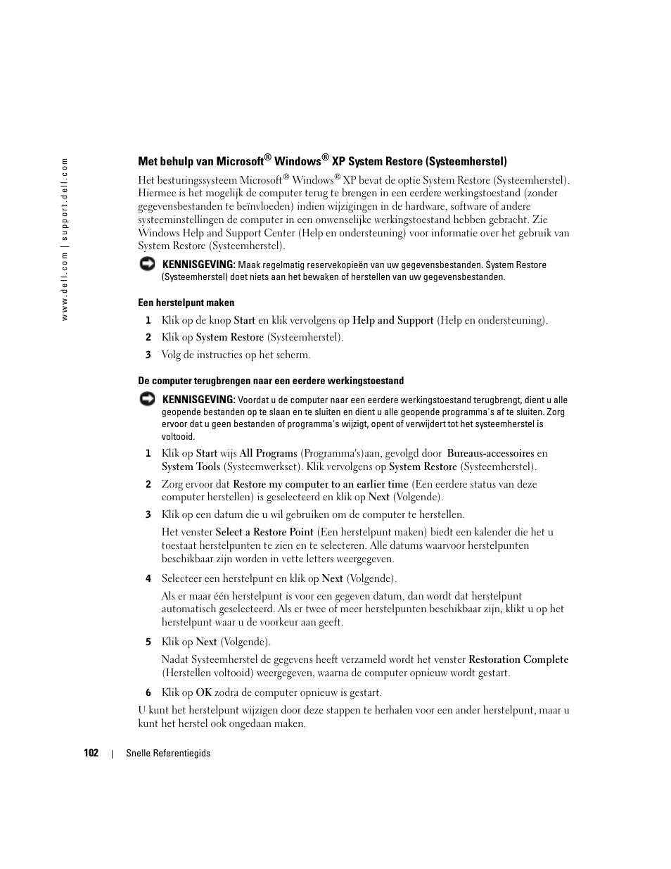 Met behulp van microsoft | Dell OptiPlex GX280 User Manual | Page 102 / 260