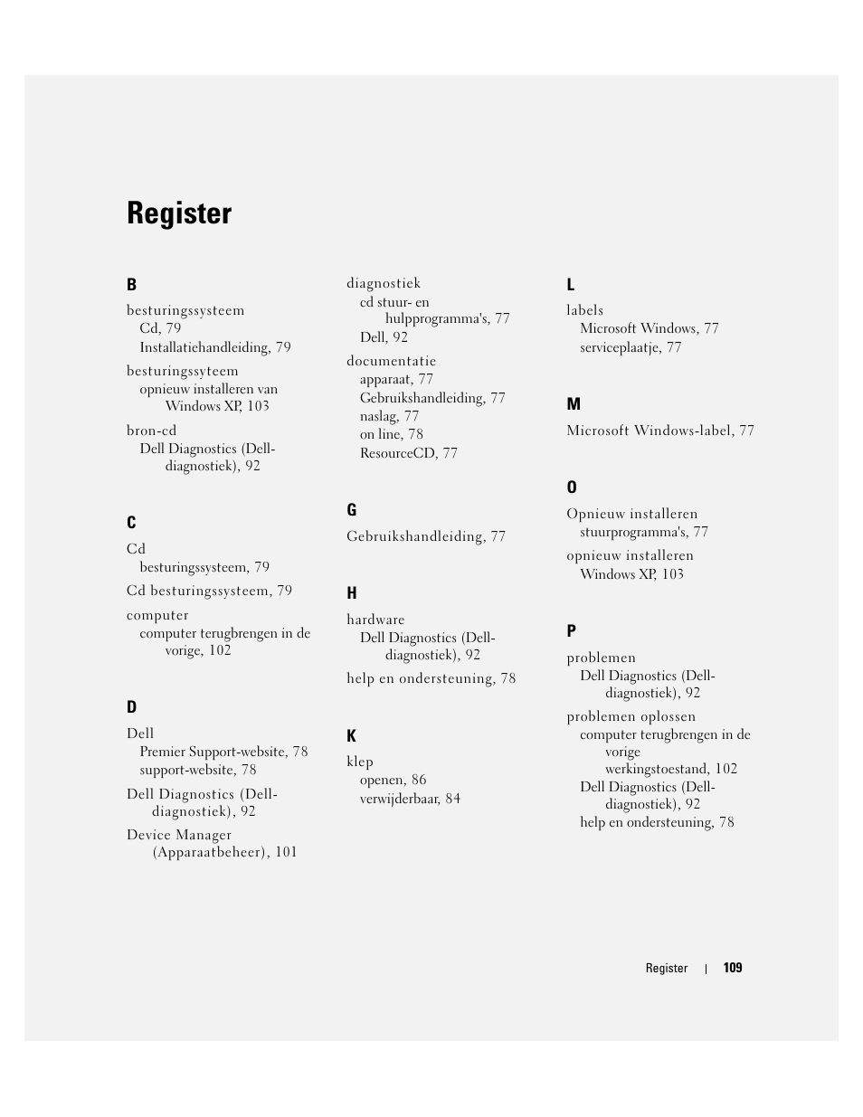Register | Dell OptiPlex GX280 User Manual | Page 109 / 260