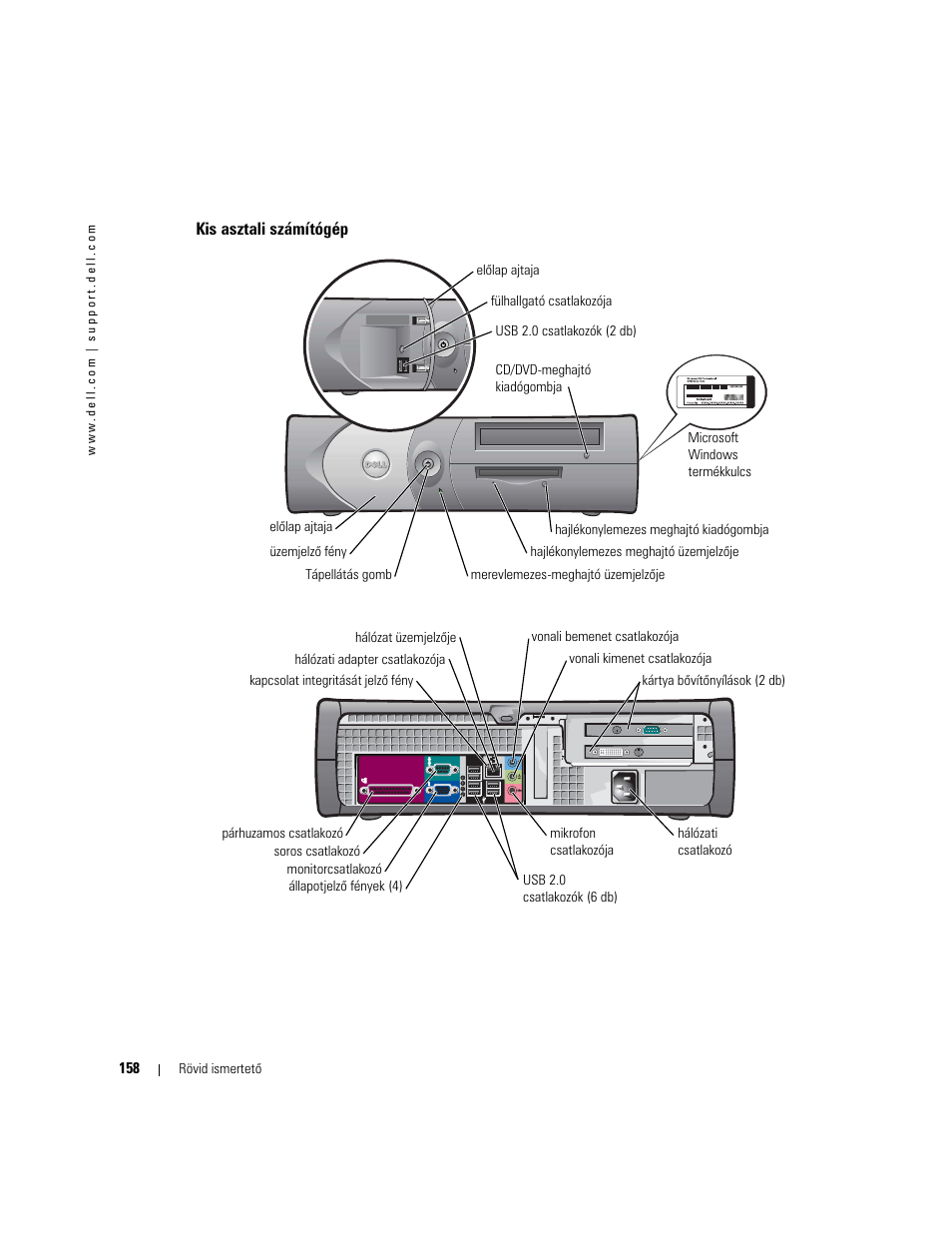 Kis asztali számítógép | Dell OptiPlex GX280 User Manual | Page 158 / 260