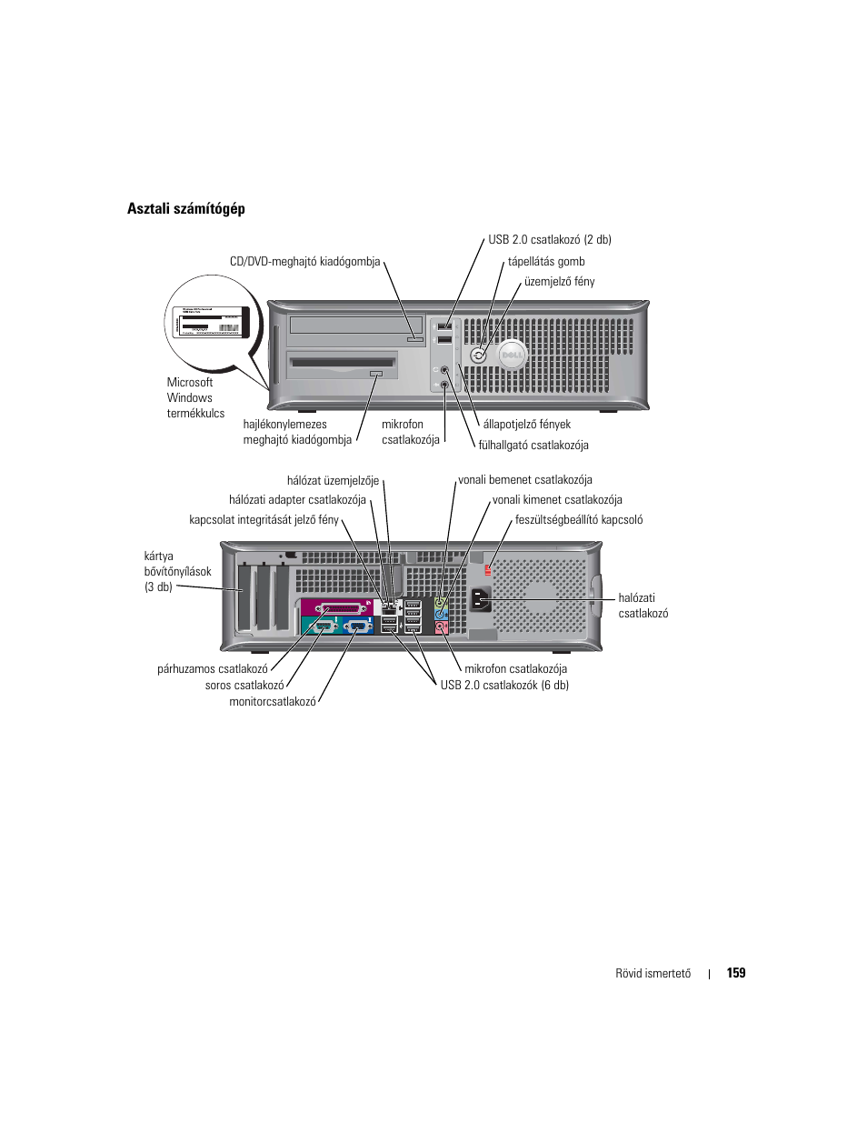 Asztali számítógép | Dell OptiPlex GX280 User Manual | Page 159 / 260