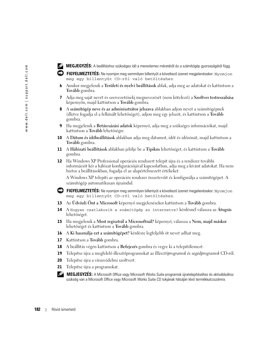 Dell OptiPlex GX280 User Manual | Page 182 / 260