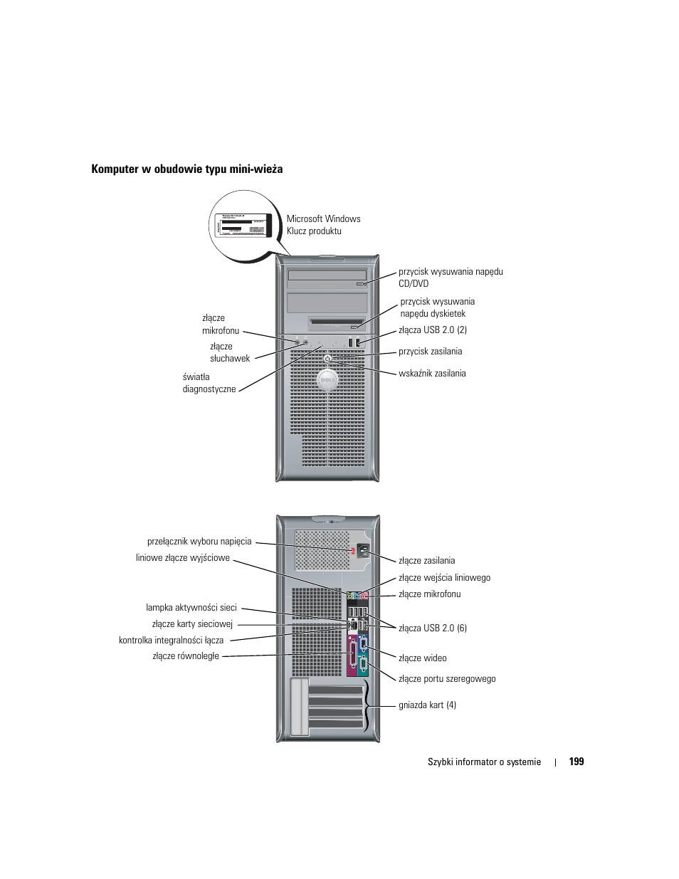 Komputer w obudowie typu mini-wieża | Dell OptiPlex GX280 User Manual | Page 199 / 260