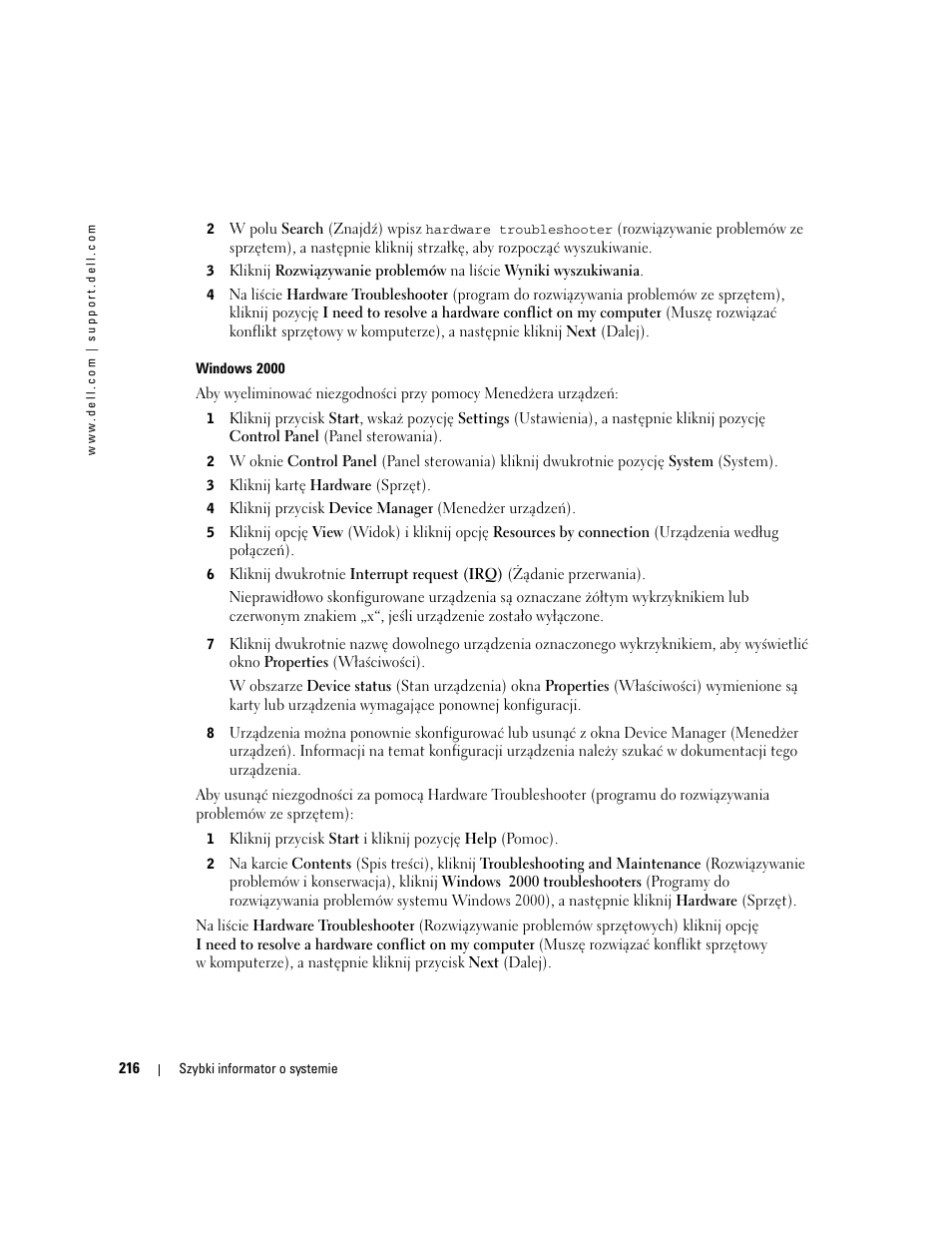 Dell OptiPlex GX280 User Manual | Page 216 / 260