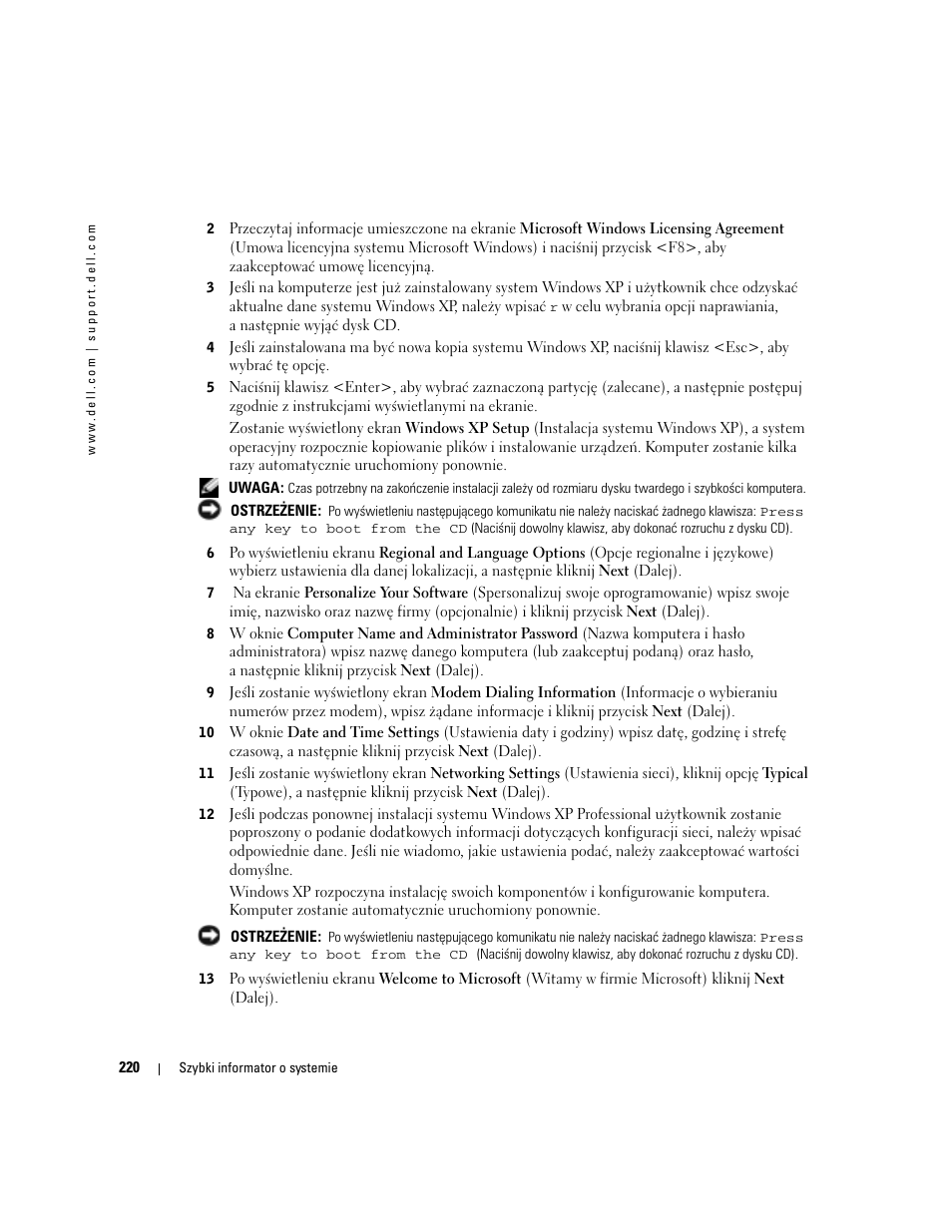 Dell OptiPlex GX280 User Manual | Page 220 / 260