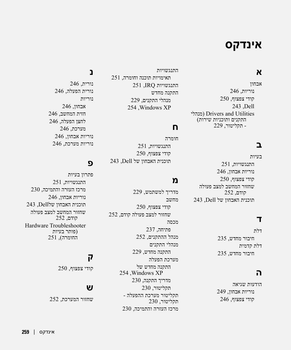 אינדקס, סקדניא | Dell OptiPlex GX280 User Manual | Page 226 / 260
