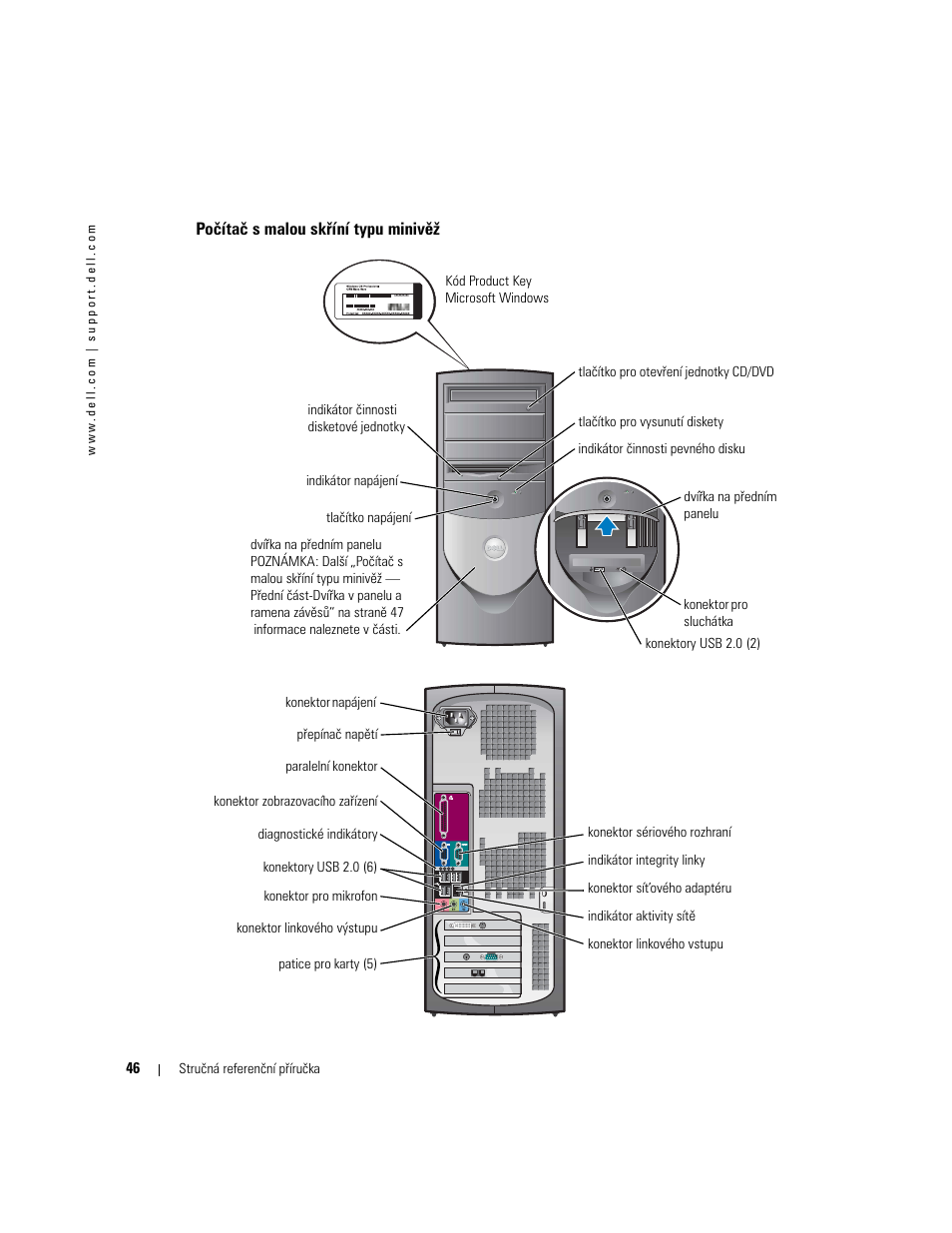 Počítač s malou skříní typu minivěž | Dell OptiPlex GX280 User Manual | Page 46 / 260