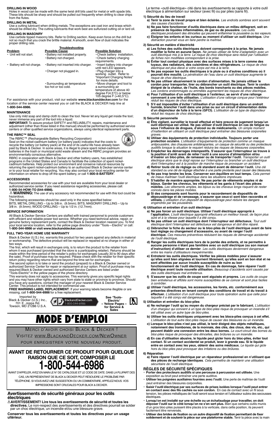 Mode d’emploi | Black & Decker GCO9600 User Manual | Page 3 / 7