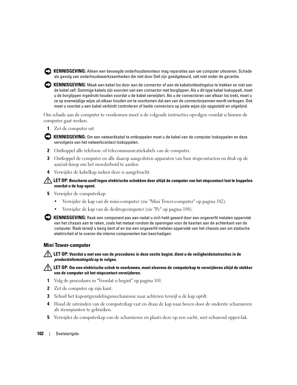 Mini tower-computer | Dell OptiPlex 210L User Manual | Page 102 / 300