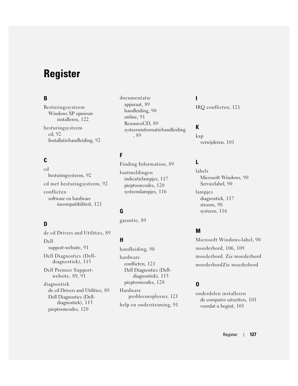 Register | Dell OptiPlex 210L User Manual | Page 127 / 300
