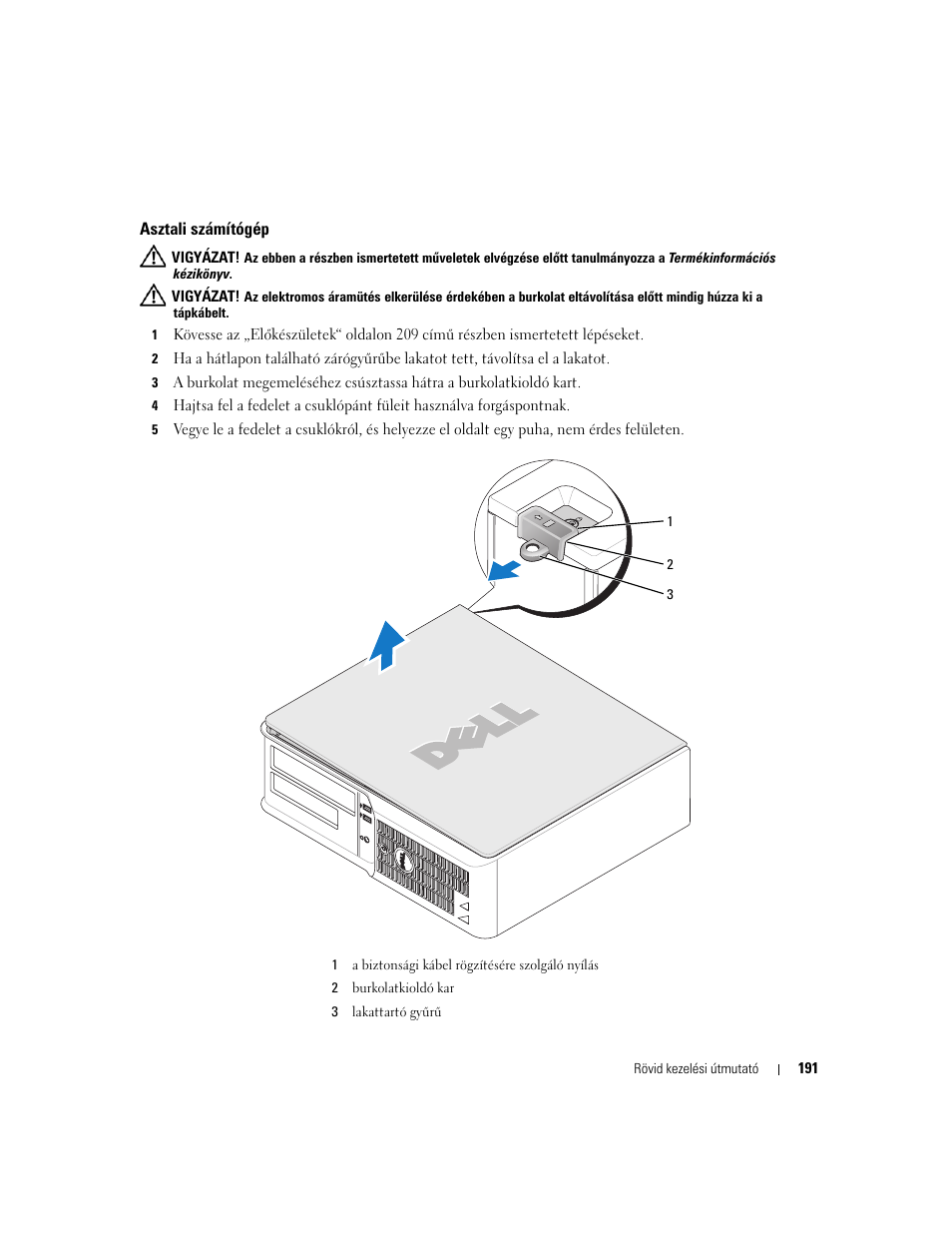 Asztali számítógép | Dell OptiPlex 210L User Manual | Page 191 / 300