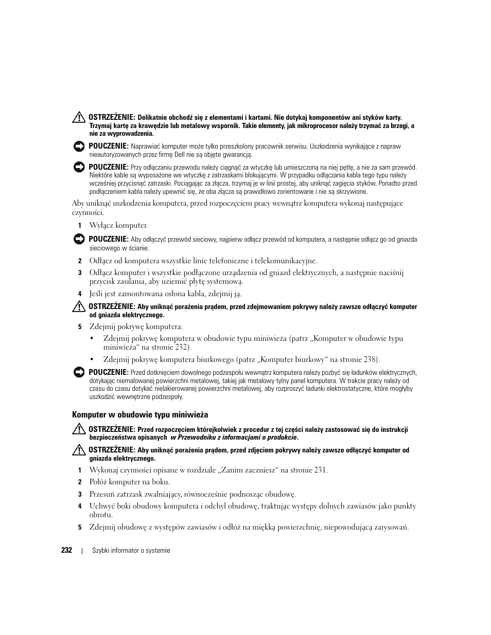 Komputer w obudowie typu miniwieża | Dell OptiPlex 210L User Manual | Page 232 / 300