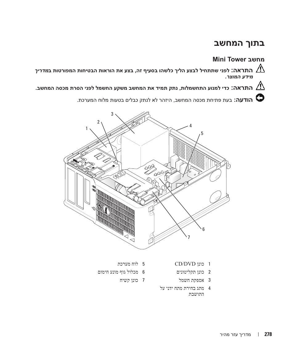 בשחמה ךותב | Dell OptiPlex 210L User Manual | Page 281 / 300