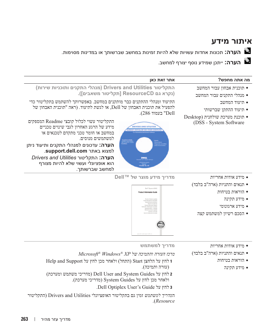 עדימ רותיא, הרעה | Dell OptiPlex 210L User Manual | Page 296 / 300