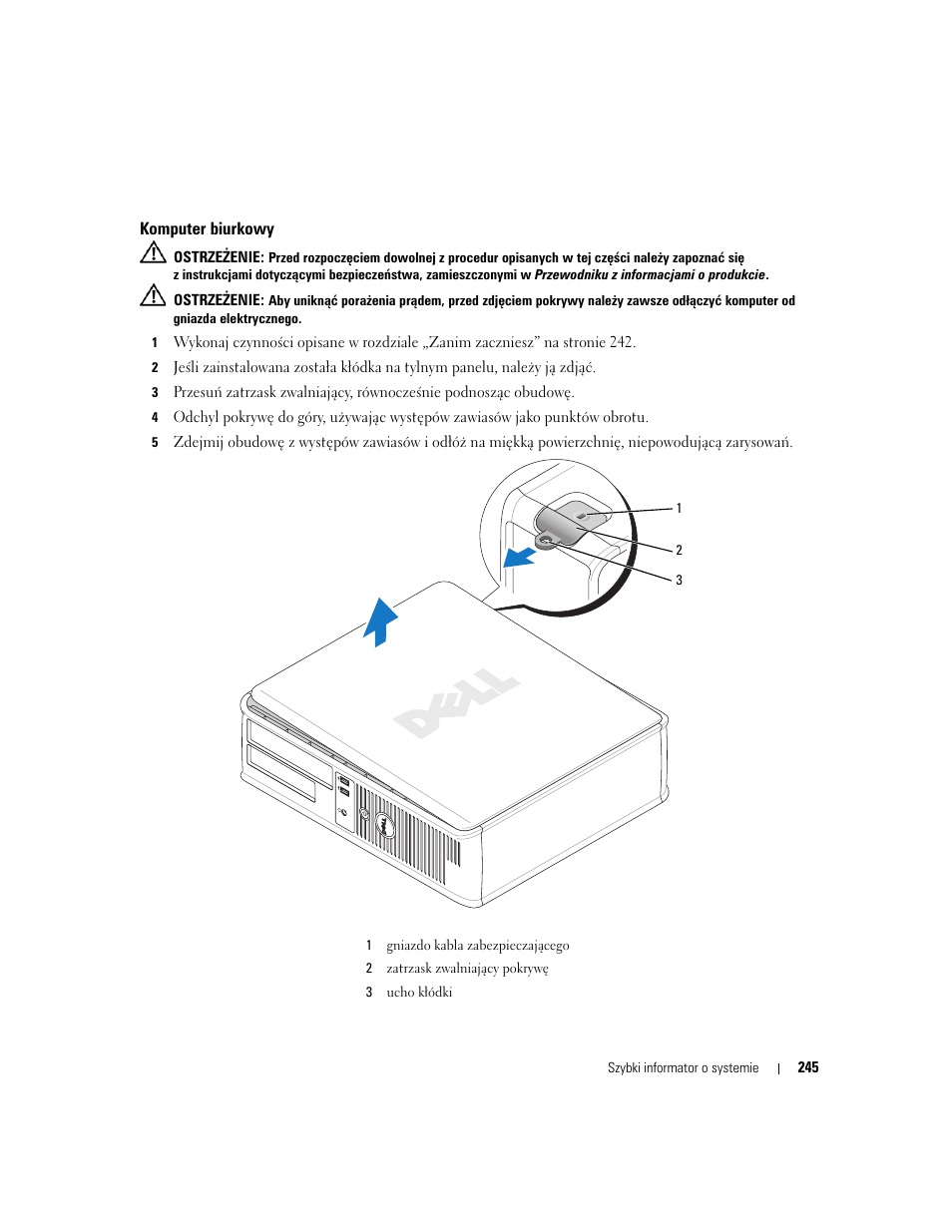 Komputer biurkowy | Dell OptiPlex 320 User Manual | Page 245 / 312