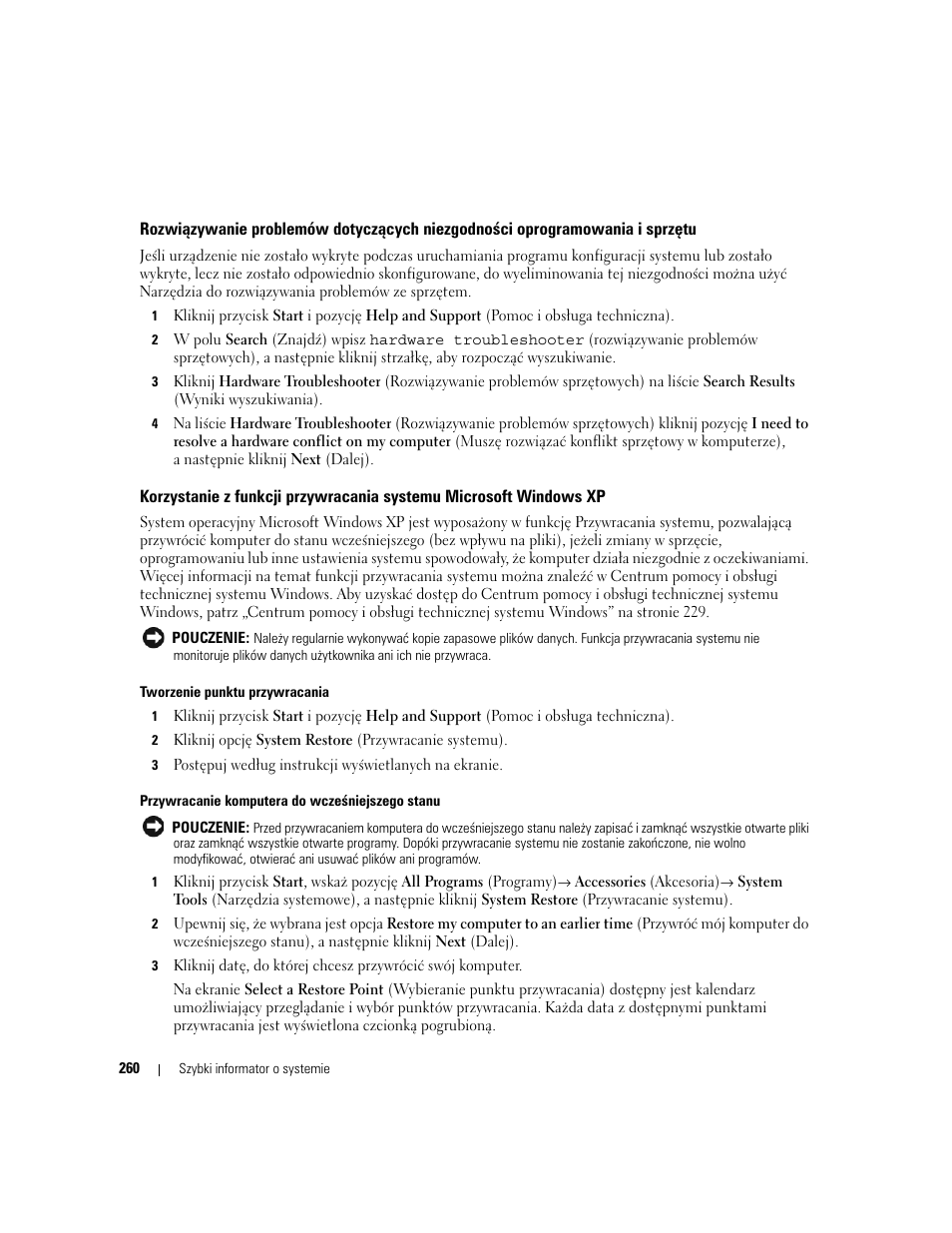 Dell OptiPlex 320 User Manual | Page 260 / 312