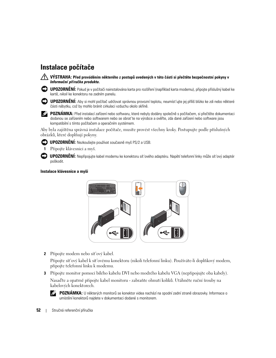 Instalace počítače | Dell OptiPlex 320 User Manual | Page 52 / 312