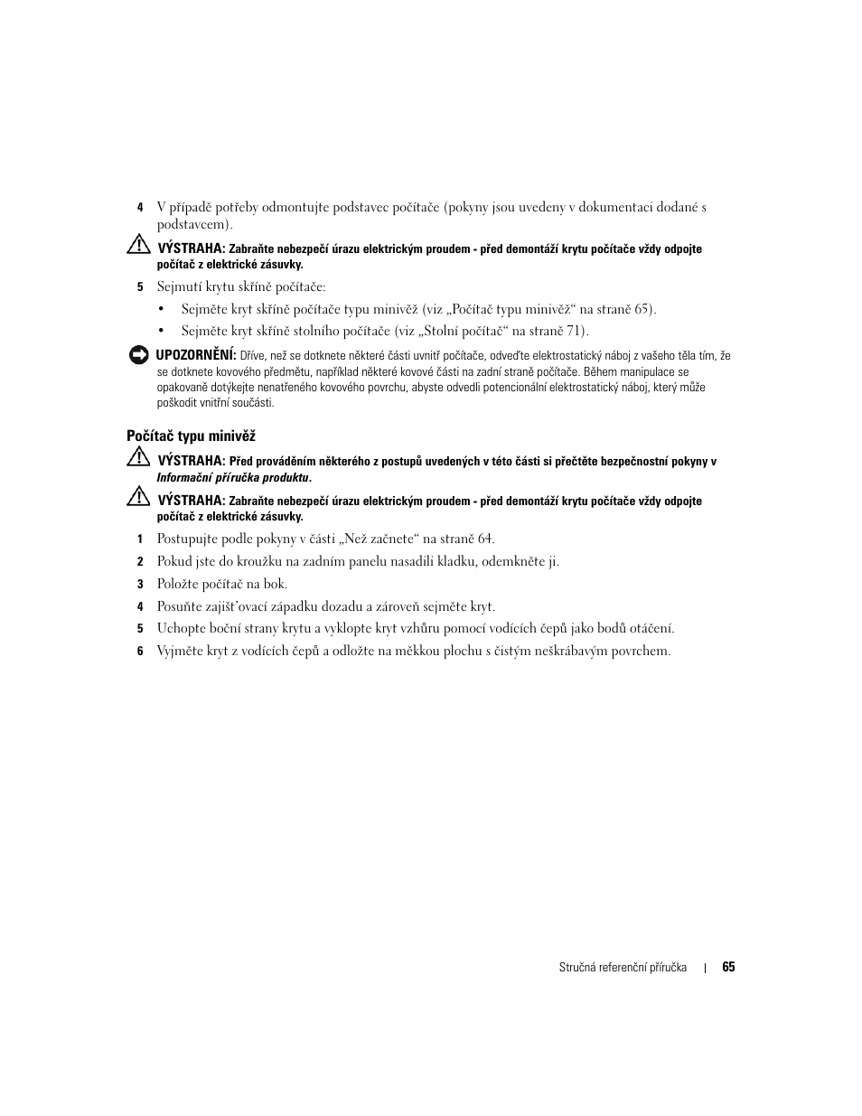 Počítač typu minivěž | Dell OptiPlex 320 User Manual | Page 65 / 312