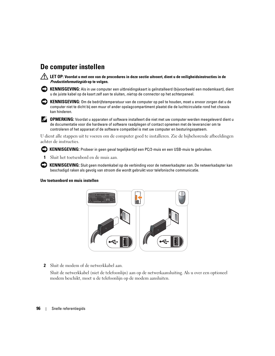 De computer instellen | Dell OptiPlex 320 User Manual | Page 96 / 312