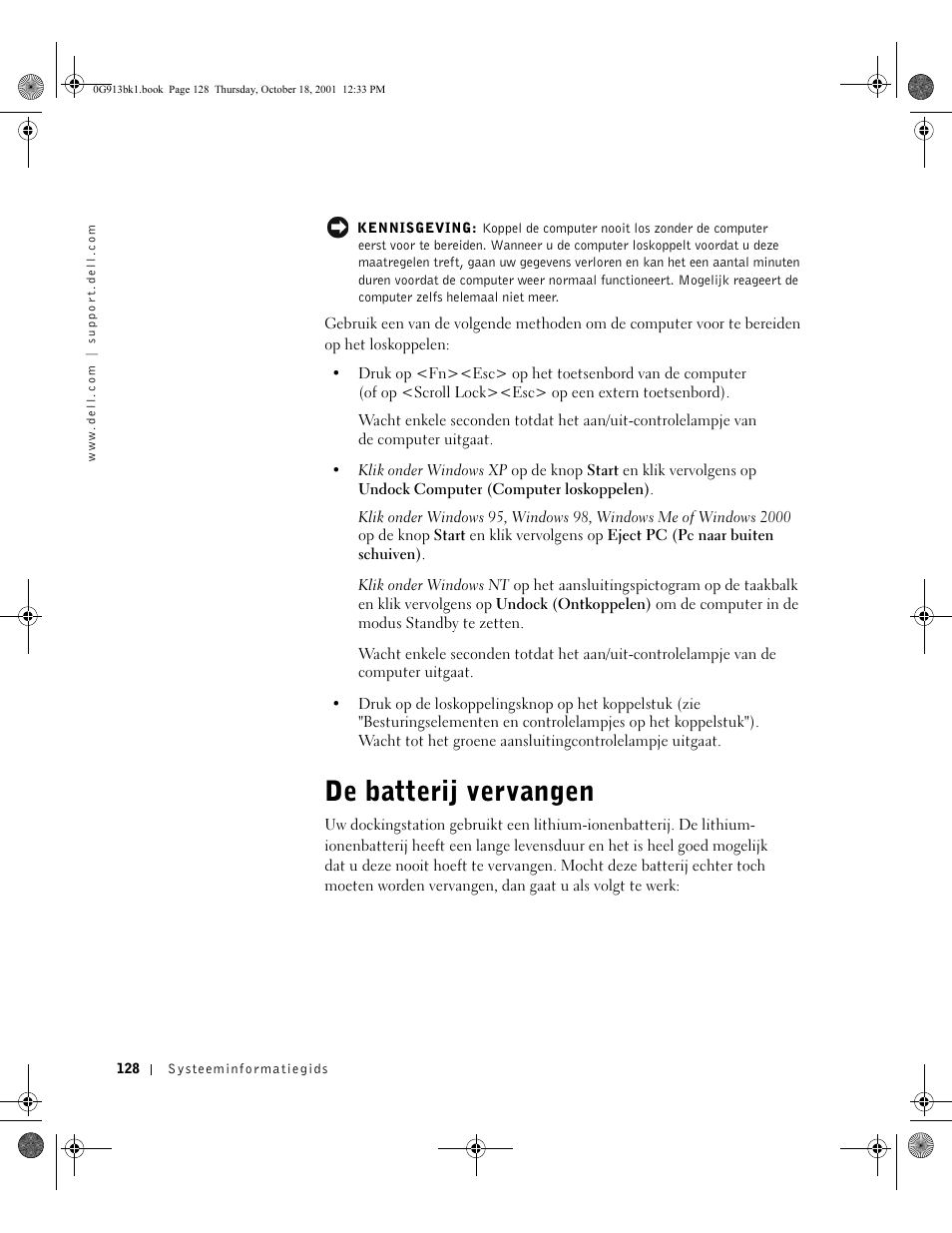 De batterij vervangen | Dell C/Dock II Expansion Station User Manual | Page 130 / 532