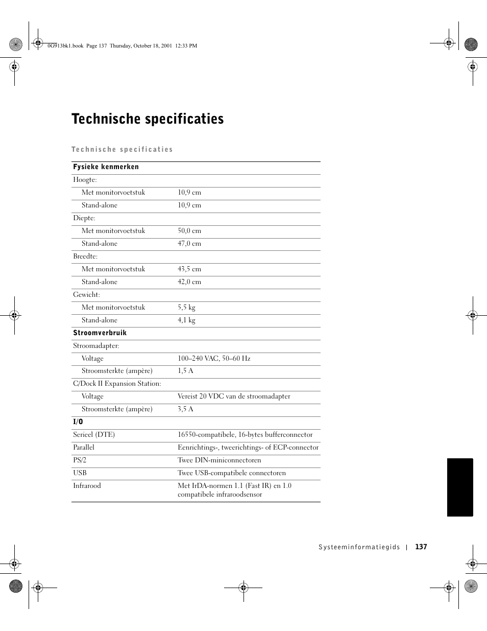 Technische specificaties | Dell C/Dock II Expansion Station User Manual | Page 139 / 532