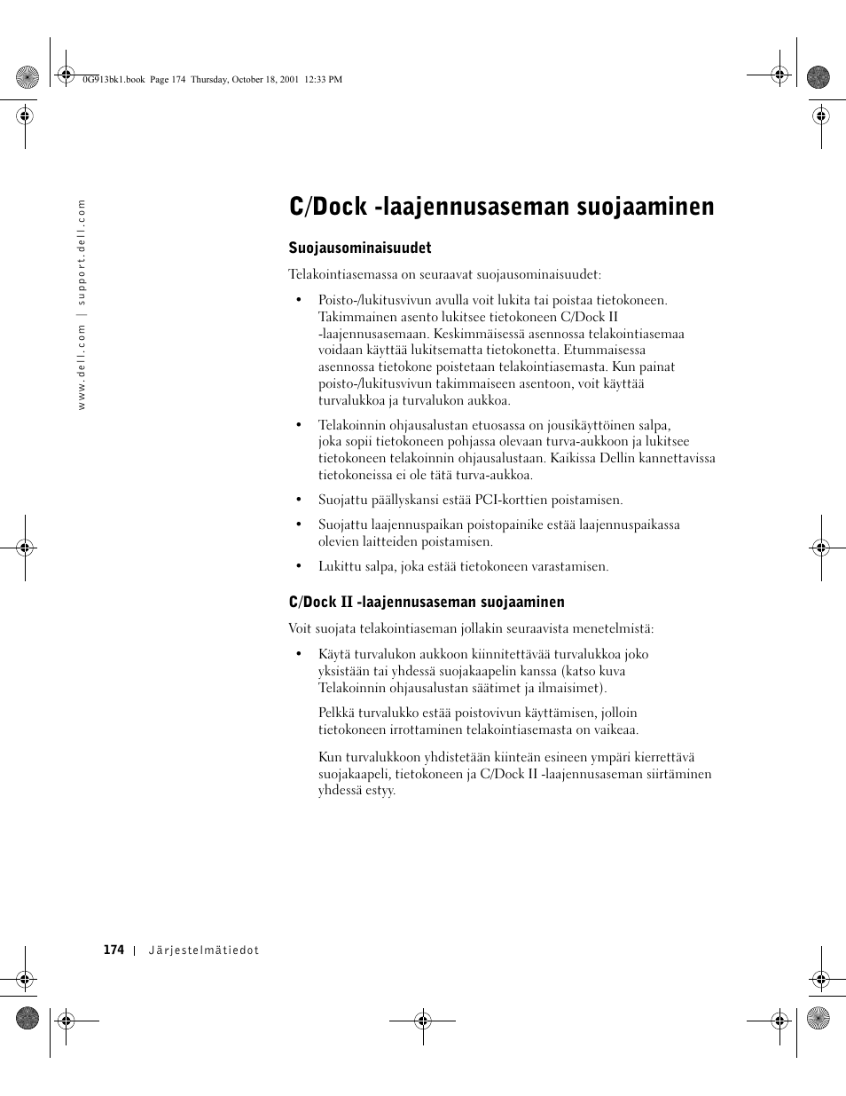 C/dock -laajennusaseman suojaaminen | Dell C/Dock II Expansion Station User Manual | Page 176 / 532