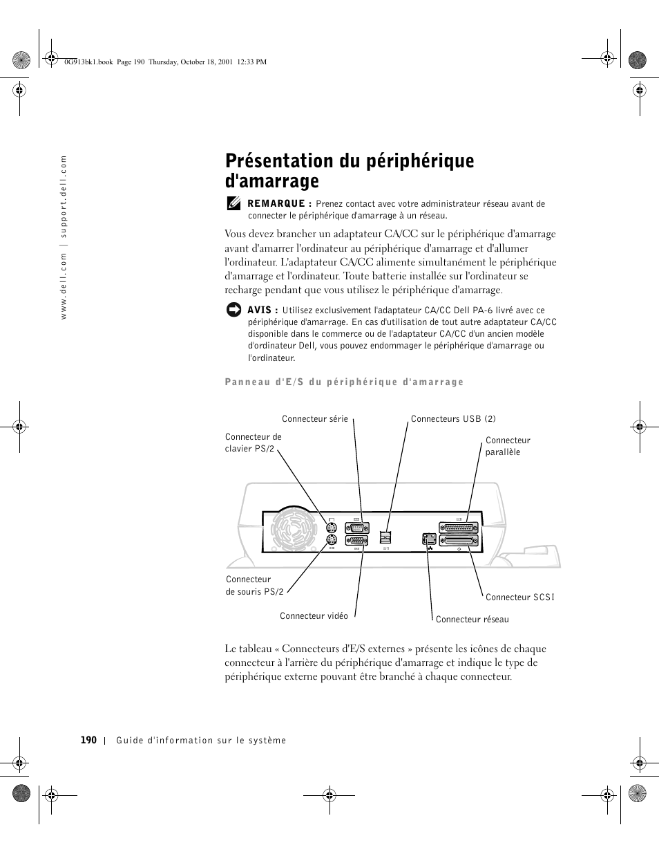 Présentation du périphérique d'amarrage | Dell C/Dock II Expansion Station User Manual | Page 192 / 532