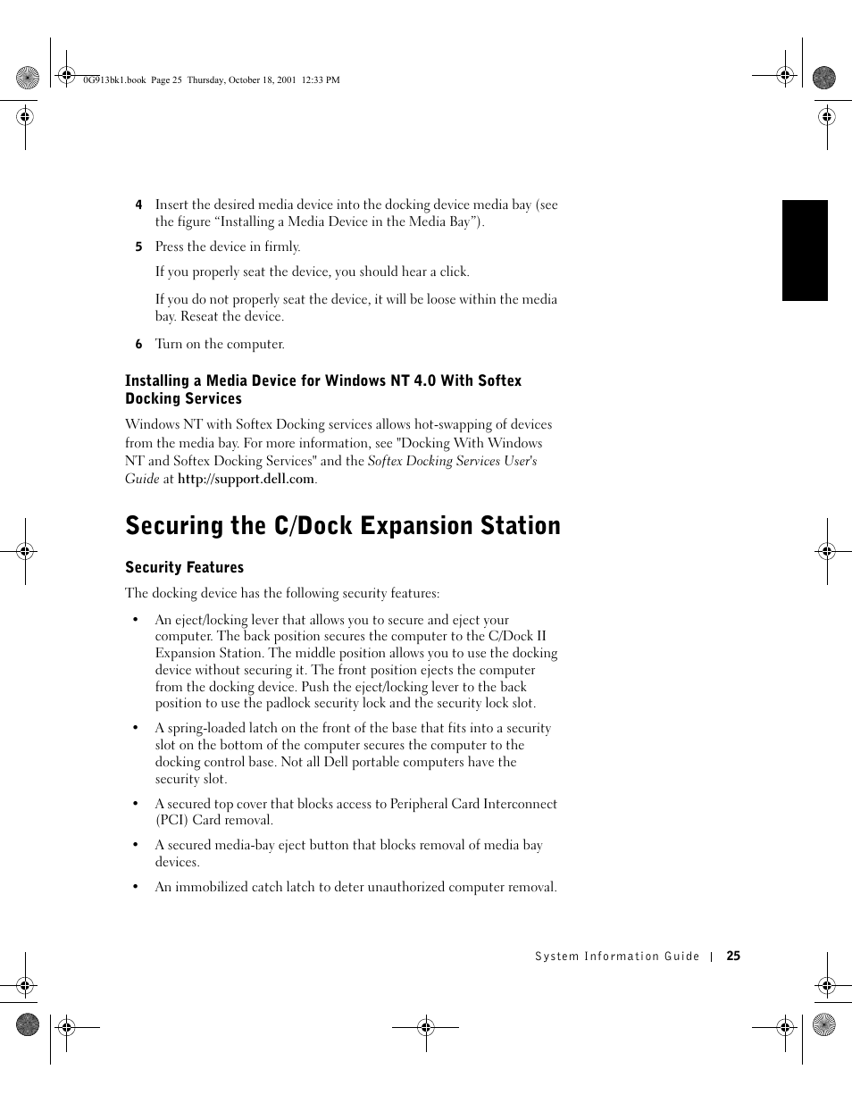 Securing the c/dock expansion station | Dell C/Dock II Expansion Station User Manual | Page 27 / 532