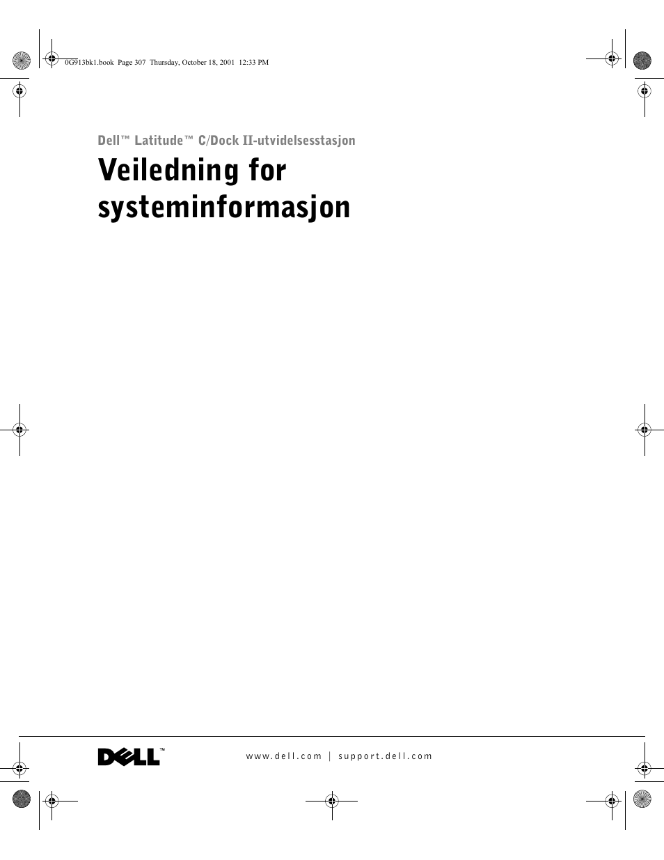 Veiledning for systeminformasjon | Dell C/Dock II Expansion Station User Manual | Page 309 / 532