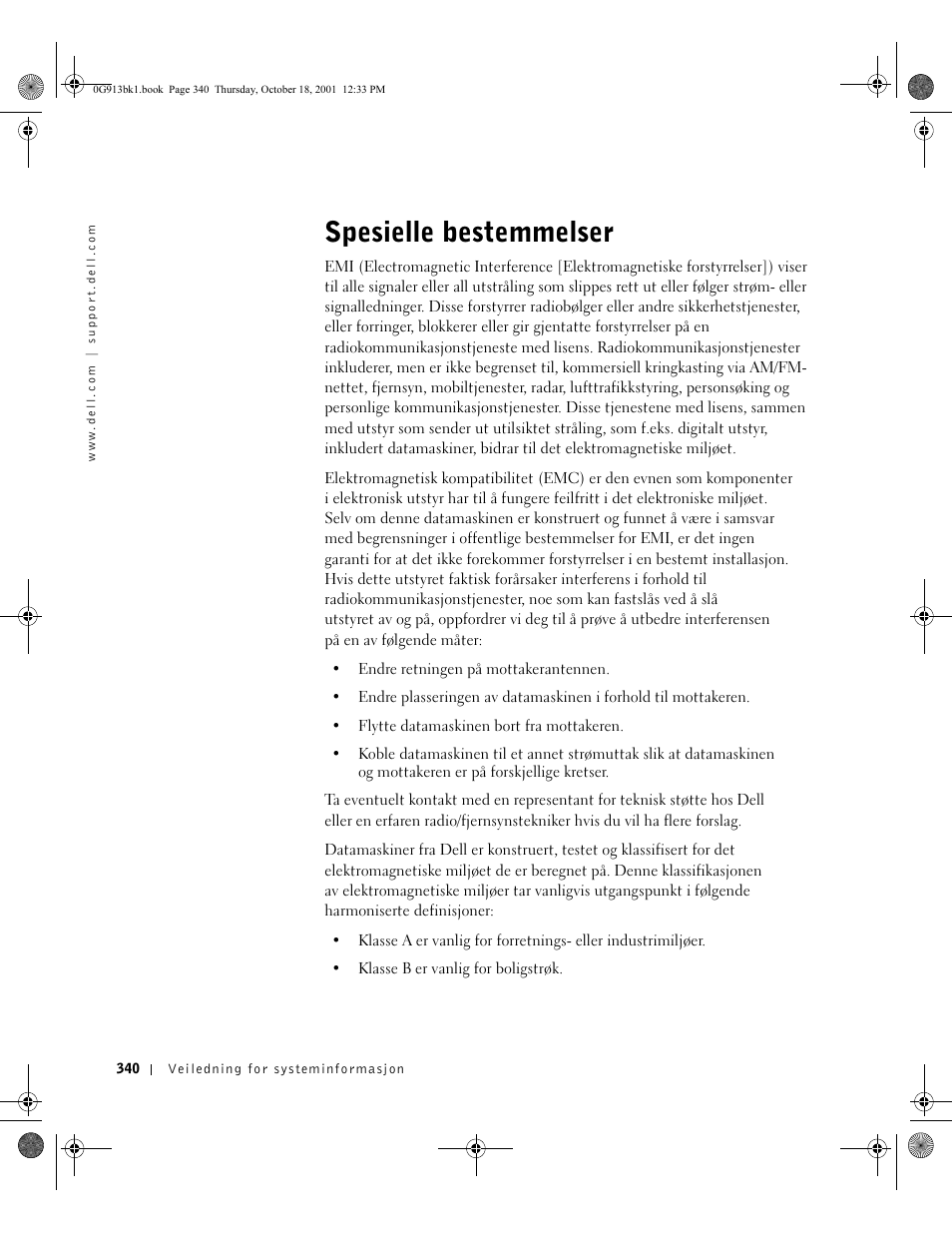 Spesielle bestemmelser | Dell C/Dock II Expansion Station User Manual | Page 342 / 532