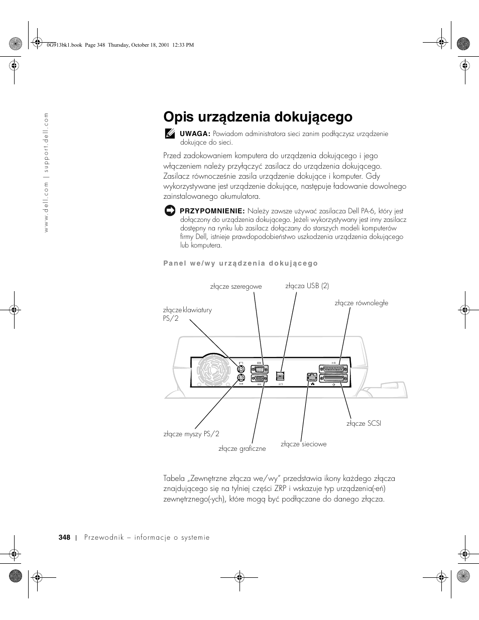 Opis urządzenia dokującego | Dell C/Dock II Expansion Station User Manual | Page 350 / 532