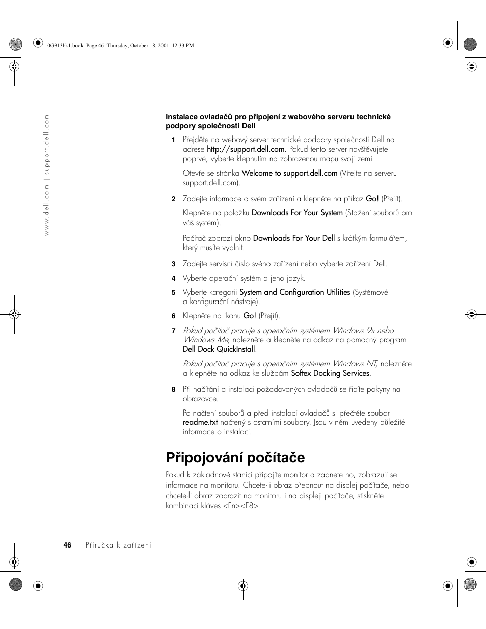 Připojování počítače | Dell C/Dock II Expansion Station User Manual | Page 48 / 532