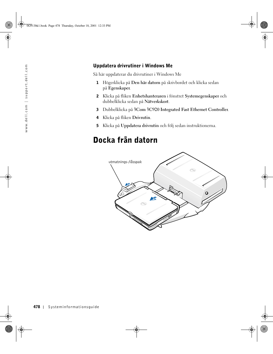 Docka från datorn | Dell C/Dock II Expansion Station User Manual | Page 480 / 532