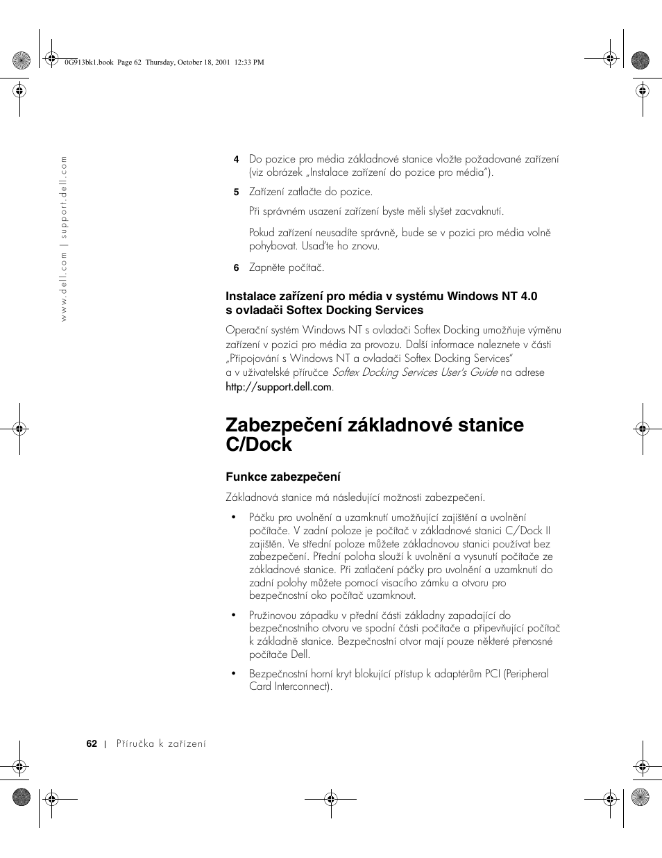 Zabezpečení základnové stanice c/dock | Dell C/Dock II Expansion Station User Manual | Page 64 / 532