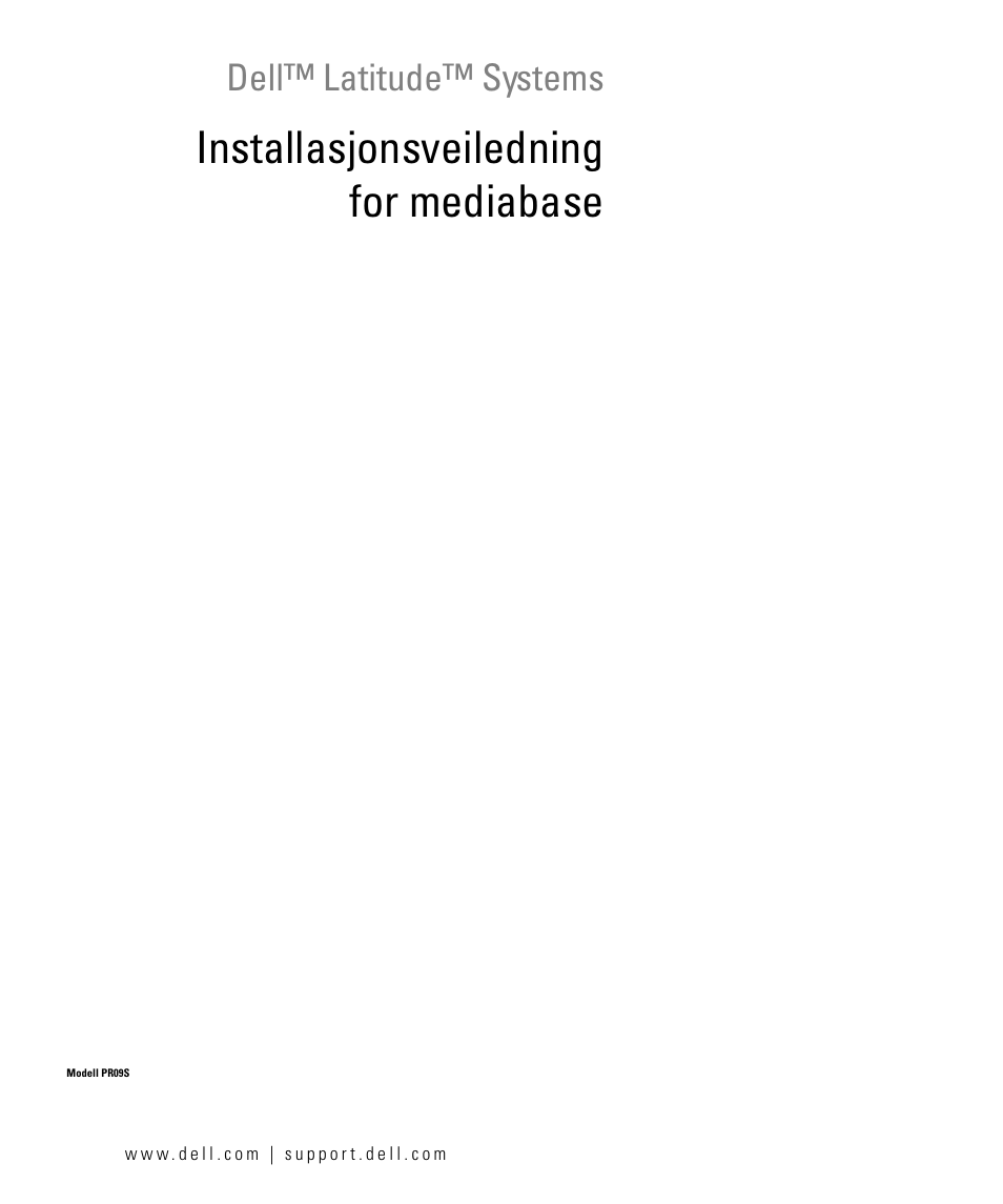 Installasjonsveiledning for mediabase, Dell™ latitude™ systems | Dell Latitude D430 (Mid 2007) User Manual | Page 143 / 250