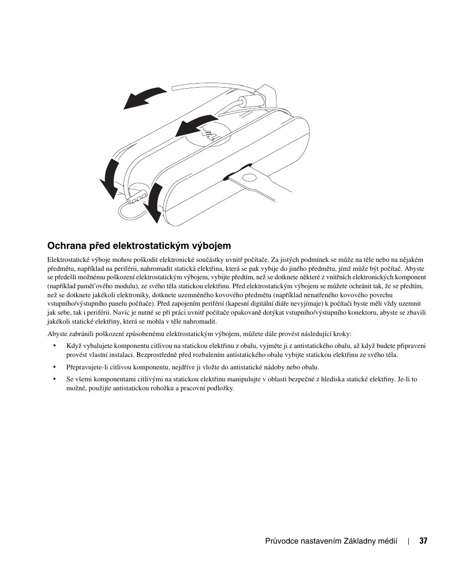 Ochrana před elektrostatickým výbojem, Ochrana p, Řed elektrostatickým výbojem | Ochrana p ř ed elektrostatickým výbojem | Dell Latitude D430 (Mid 2007) User Manual | Page 39 / 250