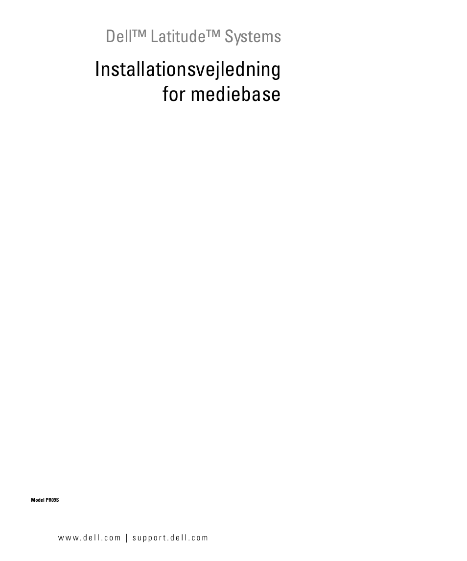 Installationsvejledning for mediebase, Dell™ latitude™ systems | Dell Latitude D430 (Mid 2007) User Manual | Page 55 / 250