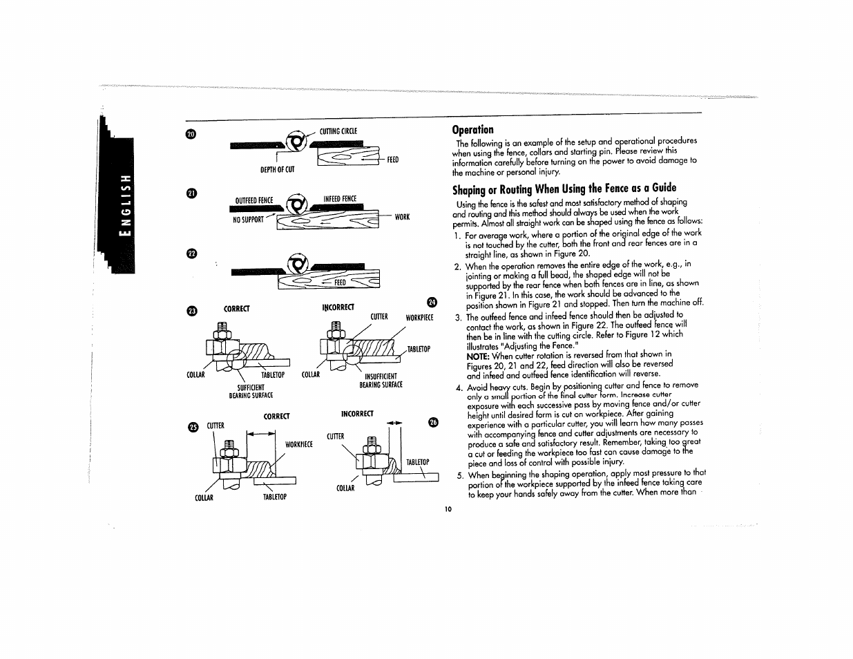 Operation, Shoping or routing when using the fence as a guide | Black & Decker SR650 User Manual | Page 12 / 14