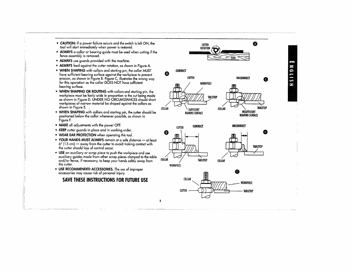 Save these instruaions, Future use | Black & Decker SR650 User Manual | Page 5 / 14