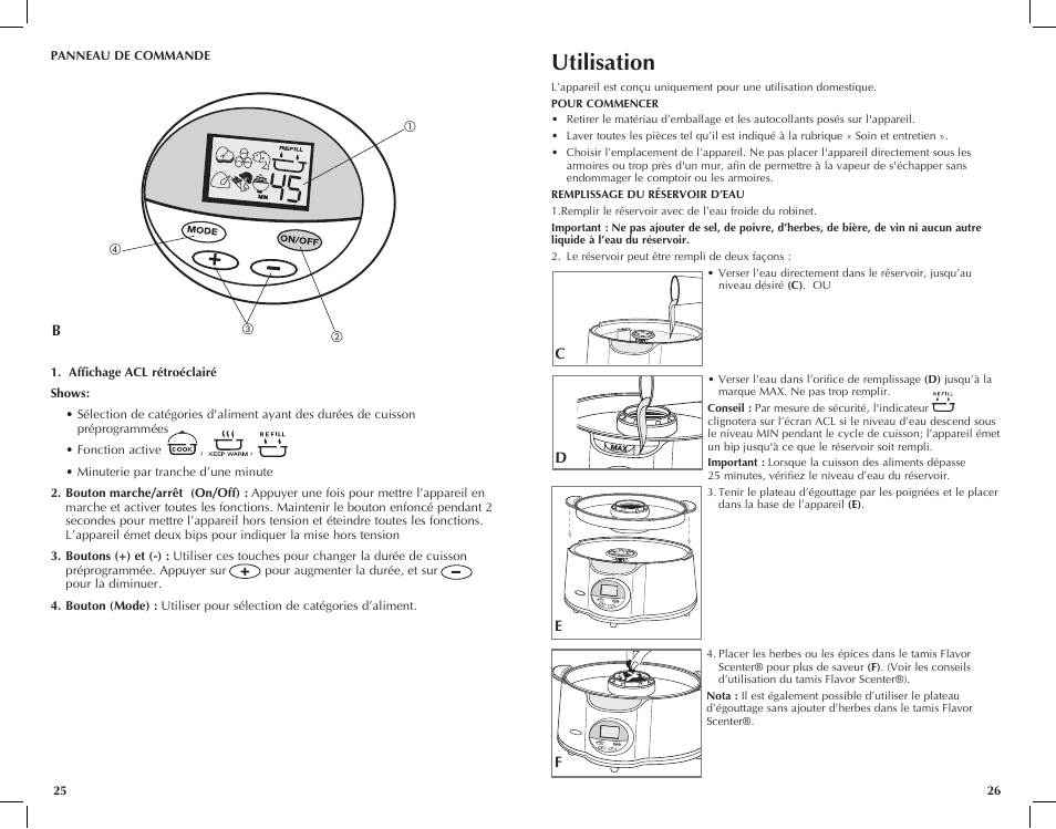 Utilisation | Black & Decker HS1150 User Manual | Page 14 / 21