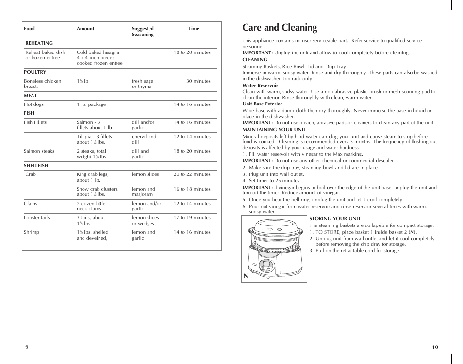 Care and cleaning | Black & Decker HS1150 User Manual | Page 6 / 21