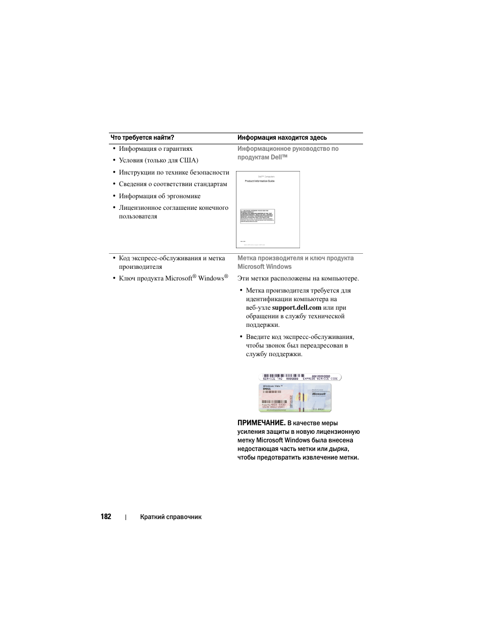 Dell Precision M6300 (Late 2007) User Manual | Page 182 / 266