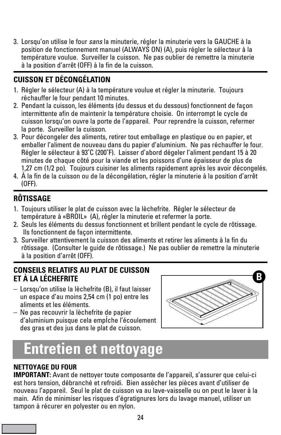 Entrietien et nettoyage, Entretien et nettoyage | Black & Decker CTO9000 User Manual | Page 24 / 32
